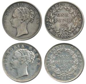 Victoria Queen, Silver Rupee, 1840, continuous legend, English Head, 19 Berries. Very Fine