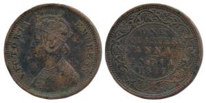 Victoria Empress, Copper ¼ Anna, 1877. Very Fine+, Scarce.
