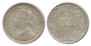 Victoria Empress, Silver ¼ Rupee, 1887, Bombay Mint, C / II / ’B’ raised. Extremely Fine, 
