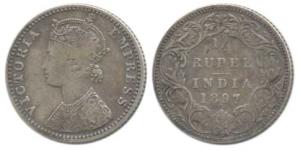 Victoria Empress, Silver ¼ Rupee, 1897, Bombay Mint, C / I / ’B’ incuse. About Very Fine.