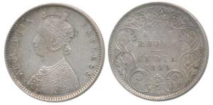 Victoria Empress, Silver ½ Rupee, 1899, Bombay Mint, A / I ’B’ incuse (inverted). Very Fin