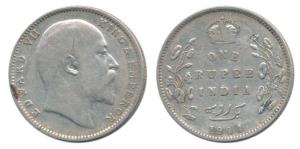 Edward VII, Silver Rupee, 1904, Urdu error with 3 dots on the left instead of the normally