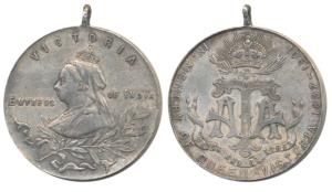 Queen Victoria Empress of India, Silver Temperance Medal, Jubilee head of Victoria on obv.