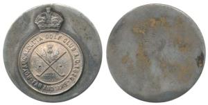 Royal Calcutta Golf Club, Silver Medal, monogram of the club on obv., Uniface. Extremely F
