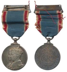 George VI and Queen Elizabeth Coronation Silver Medal, obv. conjoined bust of George VI an