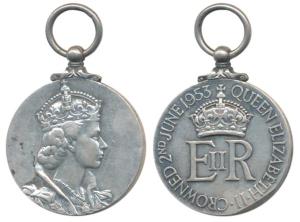 Elizabeth II Coronation Silver Medal, 1953, bust of the ruler on obv., crown and initials 