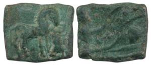 Tamil Nadu, Sangam period, ’Malayaman’ chiefs (c. 1st century BC), Copper un-inscribed Uni