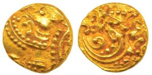 Western Gangas (10th-11th century AD), Gold Gajapati Pagoda, 3.91g, obv. caparisoned eleph