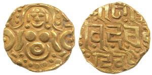 Gahadavalas of Kanauj (1114-1154 AD), Govinda Chandradeva, Gold 41/2 Masha, 4.26g, obv. Go