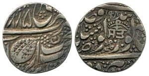 Amritsar Mint, Silver Rupee, 1885/ 1904, Umbrella or Chhatar with Gurumukhi word Sat, with