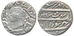 Jaswant Singh (AH 1269-1311, 1853-1893 AD), Silver Rupee, Bharatpur Mint, with the name of