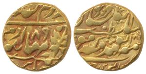 Madho Singh II, Gold Mohur, 10.36g, Sawai Jaipur Mint, with the name of Queen Victoria, AD