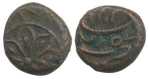Anonymous issue, 1/8 Paisa, flower on obv., Kadri and date AH 1202 above. Very Fine, Rare.