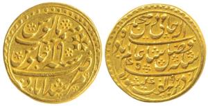 Murshidabad Mint, Gold Mohur, 12.14g, in the name of Shah Alam II, AH 1197/19 frozen year 