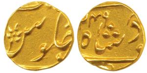 Gold 1/3 Mohur or Panchia, struck at the Ahmedabad Mint (c. 1800-15 AD), AH X249, (See rec