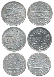 Silver Rupee (3), Bombay Presidency, Surat Mint, AH 1215/46; Bengal Presidency, Murshidaba