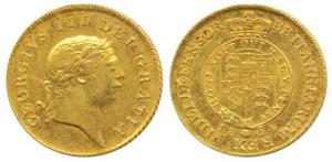 Great Britain, George III, Gold ½ Guinea, 4.14g, 1804, Shield in Garter on rev. (KM 651). 