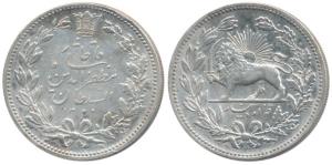 Iran, Muzaffar al-din Shah (1896-1907 AD), Silver 5000 Dinar (5 Kran), 22.73g, AH 1320 (KM