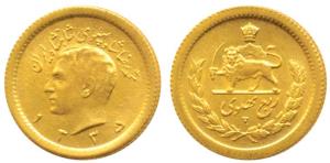 Iran, Gold ¼ Pahlavi, 2g, SH 1335, (KM Y141). Uncirculated.
