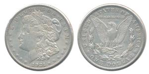 United States of America, Silver Morgan Dollar, 1921. Very Fine+, Scarce.