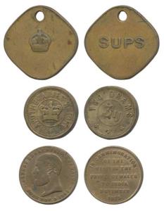 Copper/Brass Tokens (3), in commemoration of the visit of the Prince of Wales to India Nov