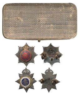 2 Silver Cap Badge, Royal Indian Army Service Corps. In Mint State, within original box of