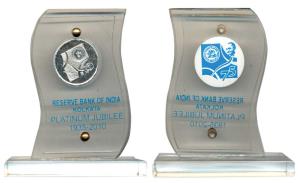 Reserve Bank of India, Silver Token, Kolkatta Platinum Jubilee 1935 to 2010 Momento, bust 