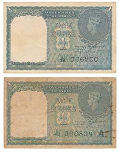George VI, Rupee 1, 1947, signed C. E. Jones, serial number in black and green, (J&R 1.1A 