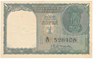Rupee 1, 1949, signed K.R.K. Menon, (J&R 1.1.1). Extremely Fine.