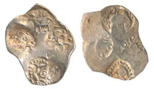 Punch-marked, Vidarbha Janapada, Silver ½ Karshapana, 1.69g, elephant, taurines and two ge