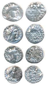 Satavahanas, Silver Drachma (4), Siri Satakarni, Siri Yajna Satakarni, Siri Pulumavi & Siv