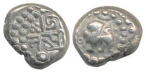 Chowhans of Ranthambhor, Jaitra Simha (c. 1275 AD), Silver Dramma, 4.29g, lion facing left
