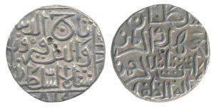 Taj ud- Din Firuz Shah (AH 800-825, 1397-1422 AD), Silver Tanka, 10.76g, Hazrat Ahsanabad 