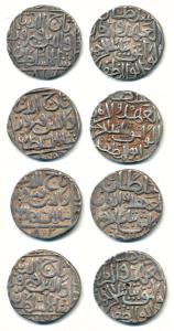 Taj ud- Din Firuz Shah, Silver Tanka (4), Hazrat Ahsanabad Mint, AH 802, 809, 816 and 817 
