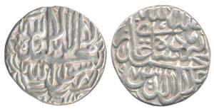 Akbar, Silver Rupee, 11.4g, Agra Mint, AH 976, Kalima on obv. (KM 80.1A). Very Fine+.