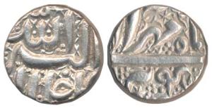 Akbar, Silver Rupee, 11.4g, Berar Mint, Ilahi type, Month Mihr, Year 46, a star below the 