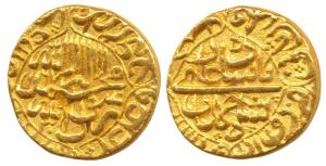 Shah Jahan, Gold Mohur, 10.86g, Dar ul Khilafat Akbarabad Mint, AH 1067/30, kalima within 