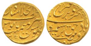 Farrukhsiyar, Gold Mohur, 10.94g, Dar-ul-Khilafat Shahjahanabad Mint, RY 2 (KM 390.30). Ve