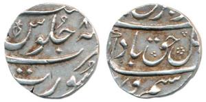 Farrukhsiyar, Silver ½ Rupee, 5.24g, Surat Mint, RY 8 (KM 375.2). About Extremely Fine, Sc