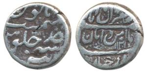 Shah Jahan II, Rafi ud-daula, Silver Rupee, 10.90g, Tatta Mint, AH 1131/Ahd, Sahib-i-Qiran