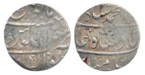 Muhammad Shah, Silver Rupee, 11.32g, Gwalior Mint, Error, double struck on both sides, AH 