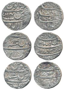 Ahmed Shah Durrani (AH 1160-1186, 1747-1772 AD), Silver Rupee (3), Anwala, Bareli and Mura