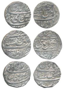 Hafiz Rahmat Khan, Silver Rupee (3), Anwala Mint a lingam and a sword on rev.; Bareli Mint