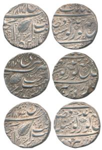 Amritsar Mint, Silver Rupee (3), VS 1874, 1875 and 1876, (1817, 1818 and 1819 AD), Nanaksh