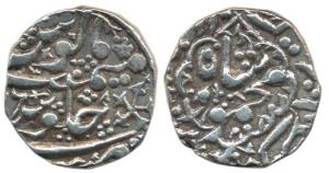 British Occupation (AH 1259 onwards), Silver Rupee, 9.89g, in the name of Mahmud Shah Durr