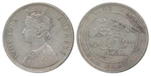 Mangal Singh, Silver Rupee, Calcutta Mint, with the name and portrait of Victoria Empress,
