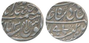 Muhammadabad Banaras Mint, Silver Rupee, 11.17g, in the name of Shah Alam II, RY 13, two s