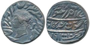 Jaswant Singh (AH 1269-1311, 1853-1893 AD), Silver Rupee, 11.05g, Bharatpur Mint, with the