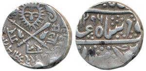 Shivaji Rao Holkar (VS1943-1960, FE 1296-1313, 1886-1903 AD), Silver Rupee, 11.14g, in the