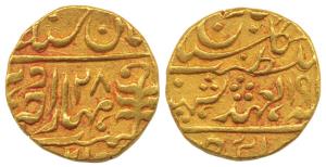Man Singh II (AH 1341-1369, 1922-1949AD), Gold Mohur, 10.78g, Sawai Jaipur Mint, with the 